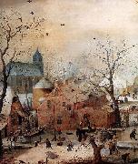 Hendrick Avercamp Winter Landscape with Skaters oil painting artist